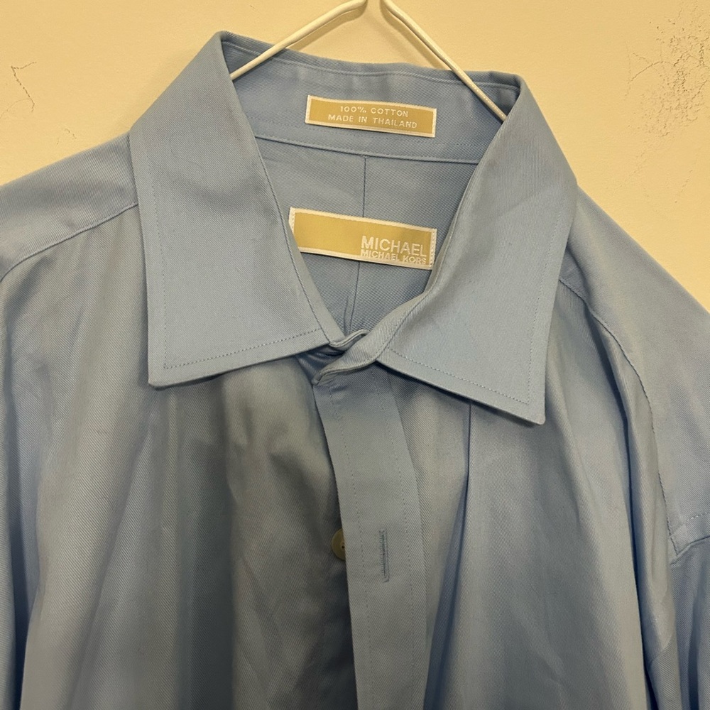 Michael Michael Kors Mens Long Sleeve Dress Shirt Cotton‎